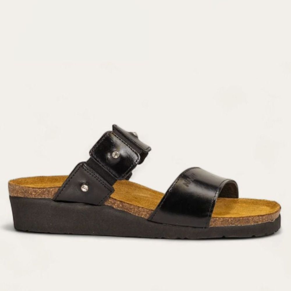NEW TEVA Naot Black Madras Ashley Genuine Leather Slide On Sandals Size 11/ 11.5